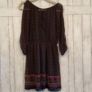 Feathers Open Sleeve Dress